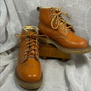 Texas Steer leather lace up boots